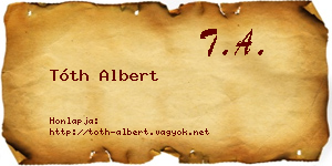 Tóth Albert névjegykártya