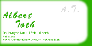albert toth business card